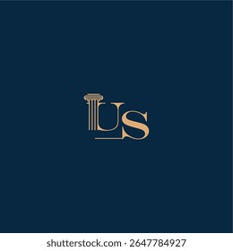 concept of elegant attorney design US with monogram and pillar letter classy law logo
