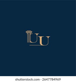 conceito de elegante design advogado UU com monograma e letra pilar logotipo de lei classy