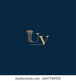 concept of elegant attorney design UV with monogram and pillar letter classy law logo