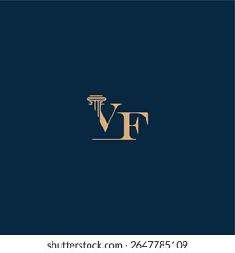 concept of elegant attorney design VF with monogram and pillar letter classy law logo