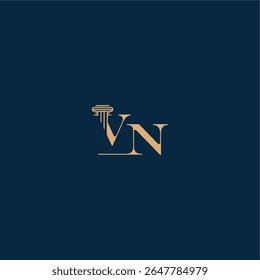 concept of elegant attorney design VN with monogram and pillar letter classy law logo