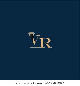 concept of elegant attorney design VR with monogram and pillar letter classy law logo
