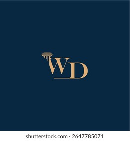 concept of elegant attorney design WD with monogram and pillar letter classy law logo