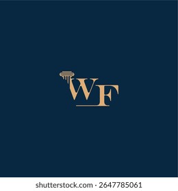 concept of elegant attorney design WF with monogram and pillar letter classy law logo