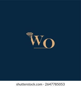 concept of elegant attorney design WO with monogram and pillar letter classy law logo