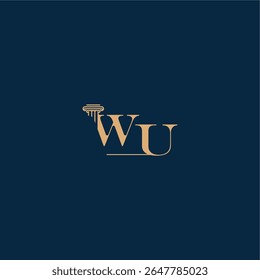 conceito de design elegante advogado WU com monograma e letra pilar logotipo de lei classy
