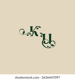 concept of elegant beautifull UK with monogram and leaf letter wedding organic logo