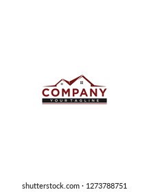 The concept of an elegant logo with a house concept with modern red and black colors that adds to the attractiveness of your company