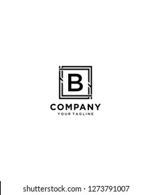 The concept of an elegant logo with the concept of the letter B plus a modern square outside the letter with black that adds to the attractiveness of your company