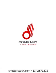 the concept of an elegant logo with the concept of letter D like fire with red that adds to the attractiveness of your company