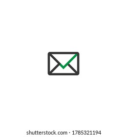 the concept of an email chack logo with a check mark and envelope