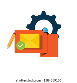 Concept of email confirmation. envelope flat design