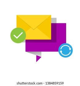 Concept of email confirmation. envelope flat design