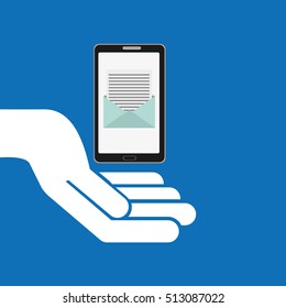 concept email message smartphone icon vector illustration eps 10
