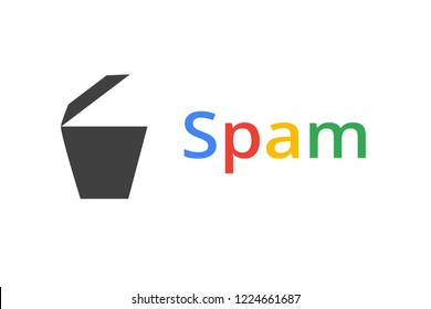 Concept of email spamming with icon of open recycle bin