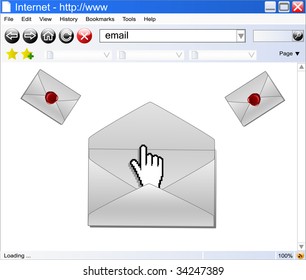 concept of e-mail , vector