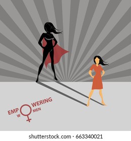 A Concept For Empowering Women In The Form Of Women In The Role Of Superhero In Shadow