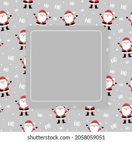 Concepto de un fondo vacío con el gracioso Papá Noel. Diseño navideño. Vector