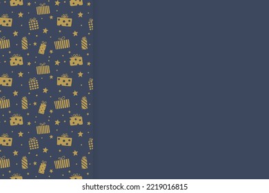 Concept of an empty background with hand drawn present boxes. Christmas design. Vector