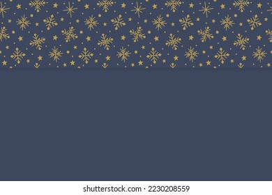 Concepto de fondo vacío con copos de nieve. Diseño navideño. Vector