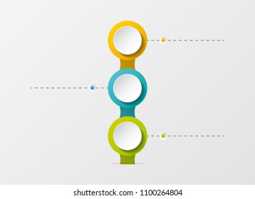 Concept of empty company milestone with round icons. Vector.