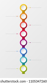 Concept of empty company milestone with round icons. Vector.