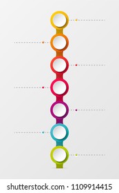 Concept of empty company milestone with round icons. Vector.