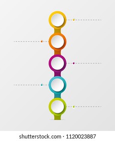 Concept of empty company milestone with round icons. Vector.