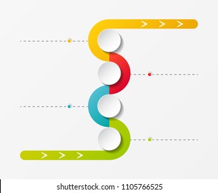 Concept of empty company timeline with copyspace. Vector.