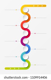 Concept of empty company timeline with copyspace. Vector.