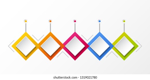 Concept of empty infographic with rhombus icons. Vector.