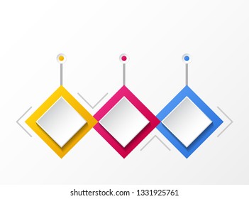 Concept of empty infographic with rhombus icons. Vector.