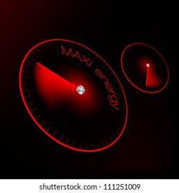 the concept of energy in the form of a speedometer, tachometer