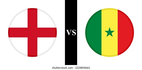the concept of england vs senegal. flags of english and senegalese. vector illustration