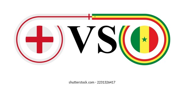 the concept of england vs senegal. vector illustration isolated on white background