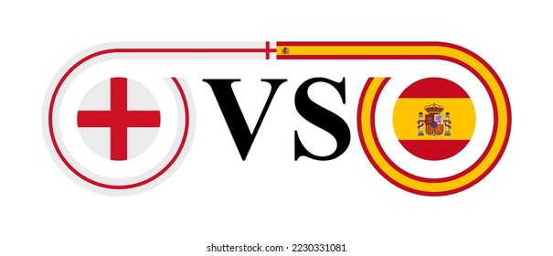 the concept of england vs spain. vector illustration isolated on white background