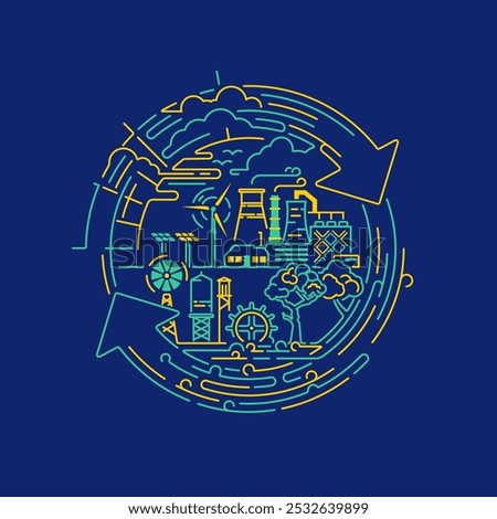 concept of environment conservation or ecology system, graphic of recycle symbol with sustainable meaning inside