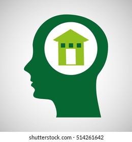 concept environment house silhouette head vector illustration eps 10