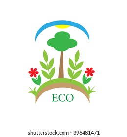 The concept of environmentally friendly nature. Symbol of environmental protection. Vector.