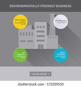 Concepto de fábrica industrial respetuosa con el medio ambiente