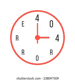 concept of error 404 with red watches. isolated on white background. flat style trendy modern logo design vector illustration