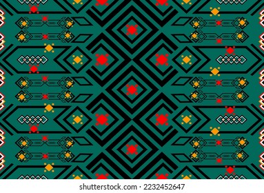 
The concept of ethnic fabrics pattern of tribe is used for apparel,background,high tech,carpet,wallpaper,clothing,wrapping,batik,fabric,vector illustration. embroidery style.