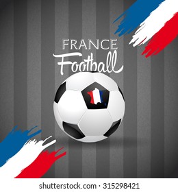 Concept for Euro 2016 France football championship. A soccer ball and a French map with a French flag