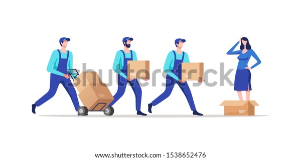 Concept of express delivery services.\
Delivery parcel to door. Vector\
illustration.