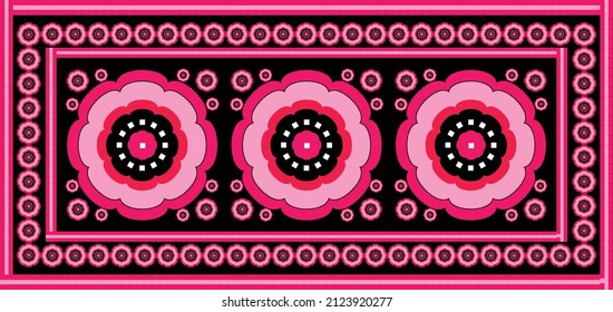 concept fabric geometric ethnic oriental seamless pattern traditional Design for background,carpet,wallpaper,clothing,wrapping,Batik,fabric,Vector illustration embroidery style.