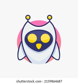 Concept of facial animal avatar chatbot owl. Graph symbol for your web site and apps design, logo, app, UI