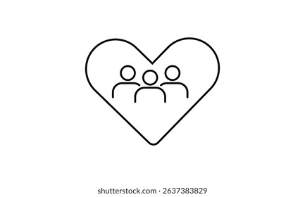 Concept of family care, group life Insurance, empathy or caring, family or group of people in heart symbol. Vector EPS 10	
