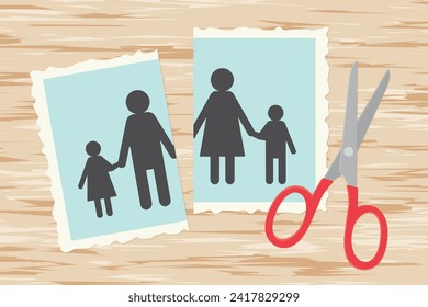 Konzept der Familie, Eheprobleme, Trennung; Scheidung - Vektorgrafik