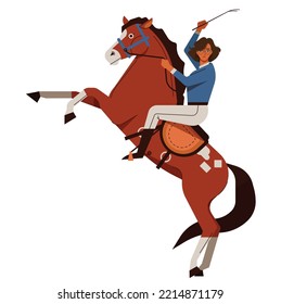 Concept Of Female Jockey Vector Illustration