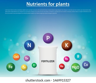 concept fertilizer nutrients for plants vector illustration